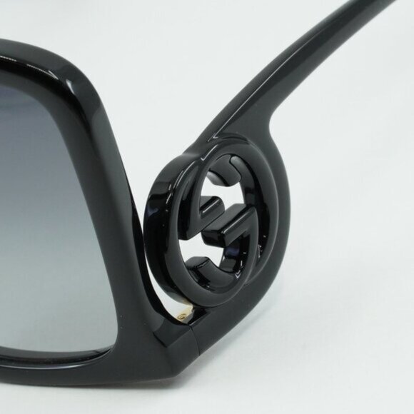 Gucci GG1326S 001 Sunglasses Black Square Frame, Grey Lenses